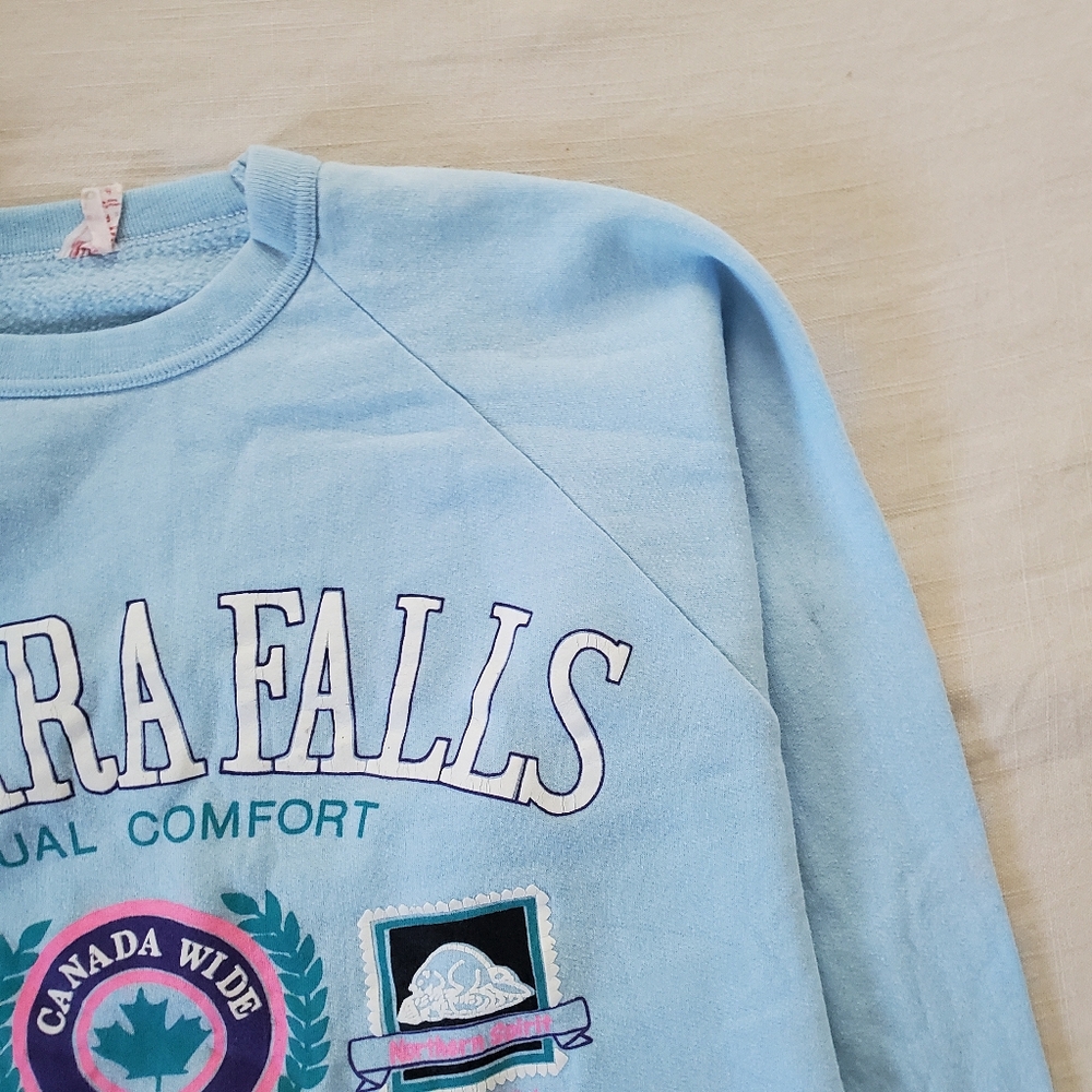 Vintage Blue Niagara Falls Sweatshirt Adult Small Womens Travel Souvenir - Picture 2 of 7